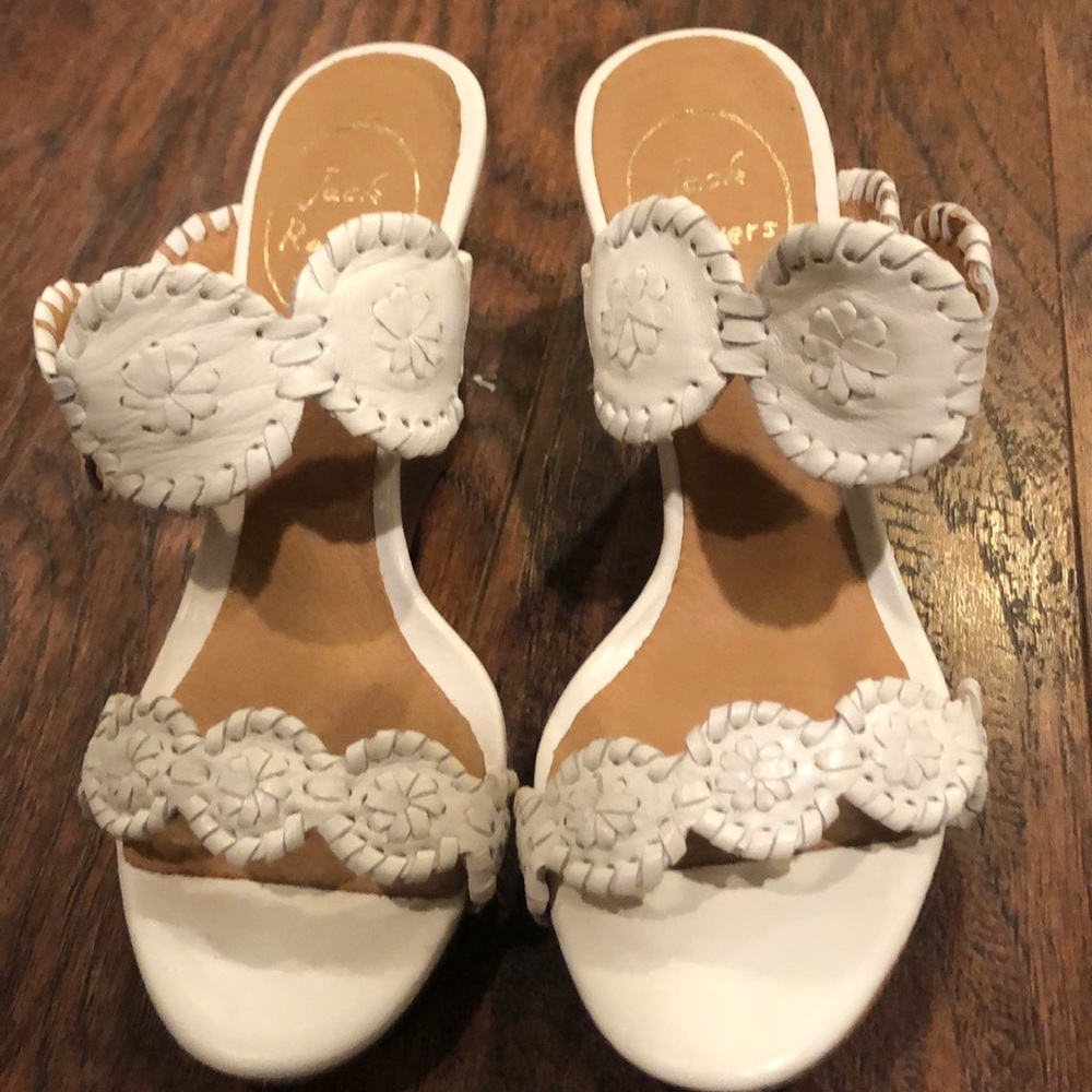 Never Worn Jack Rogers White Wedges